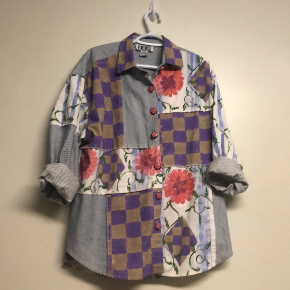 Hand painted button up top